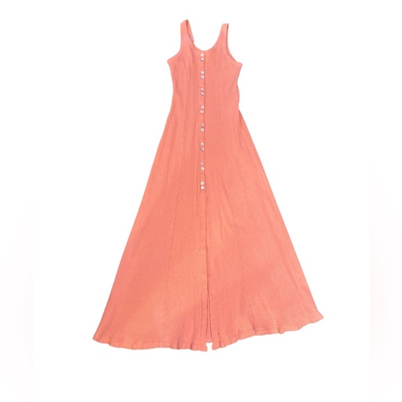 Vintage 90s salmon button up dress, small - Picture 12 of 12